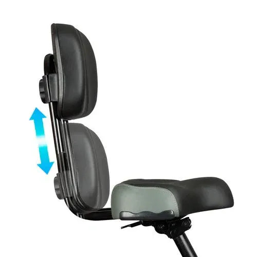 Adjustable padded seat with backrest for electric trike, sturdy and ergonomic design