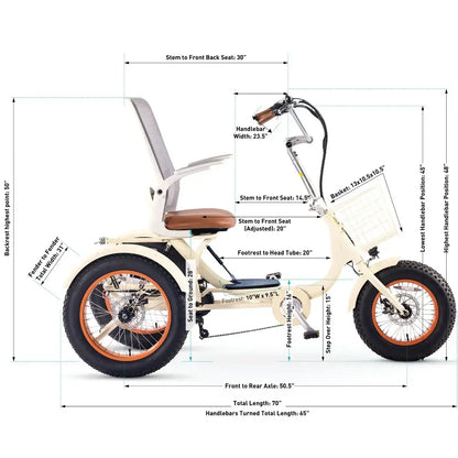 Sixthreezero Simple Glide Fat Tire 750W Recumbent E-Trike 2026