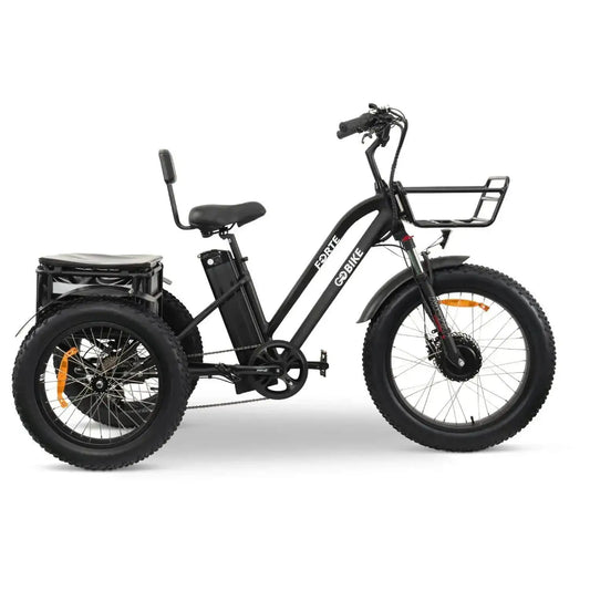 GoBike Forte electric tricycle angled front view