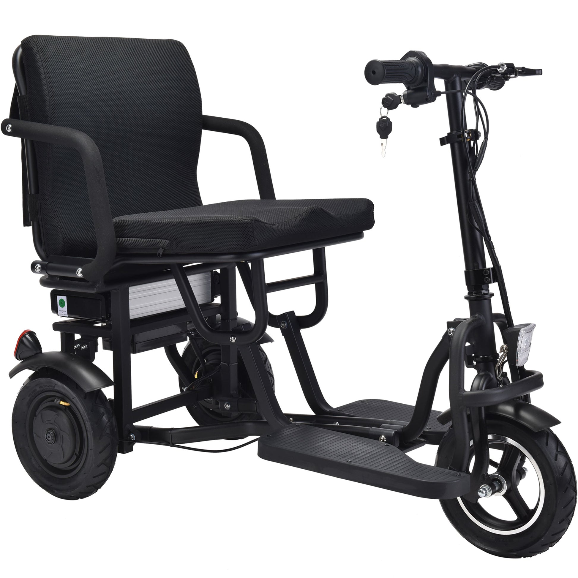 MotoTec Folding Mobility Electric Trike 48v 700w Dual Motor Lithium Black - View 2