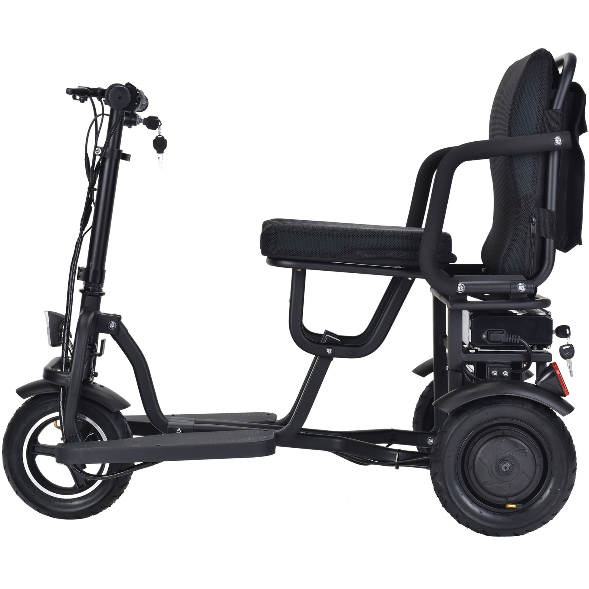 MotoTec Folding Mobility Electric Trike 48v 700w Dual Motor Lithium Black - View 3