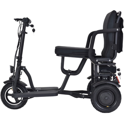 MotoTec Folding Mobility Electric Trike 48v 700w Dual Motor Lithium Black - View 3