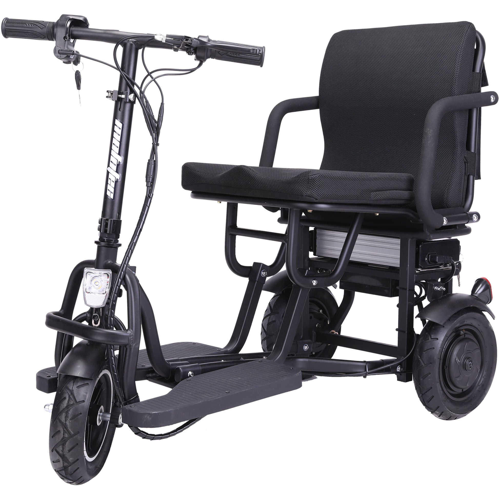 MotoTec Folding Mobility Electric Trike 48v 700w Dual Motor Lithium Black - View 5