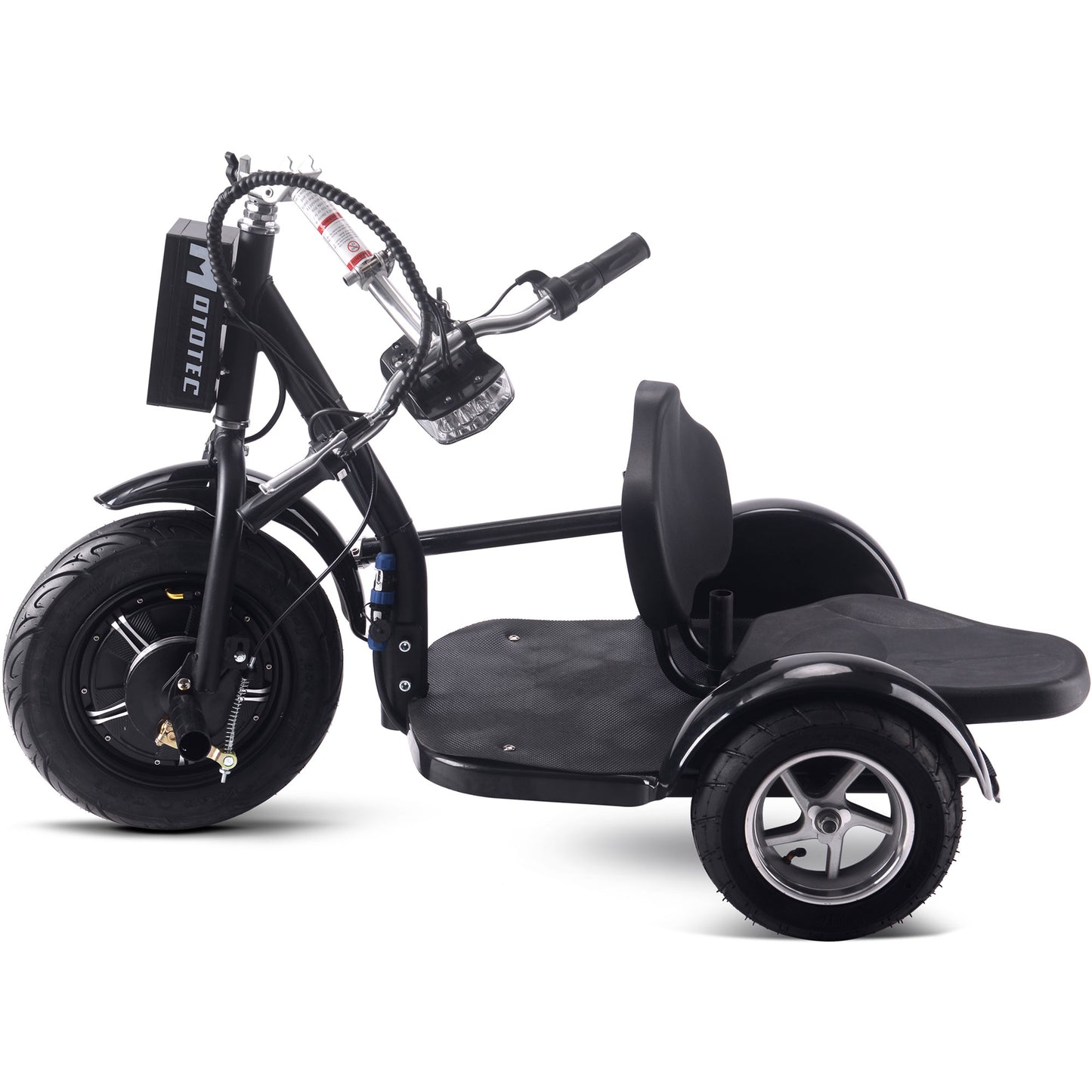 MotoTec Electric Trike 48v 1000w Lithium Black - View 7